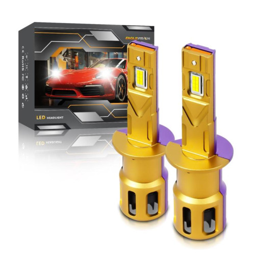 Ampoules LED pour phares de voiture H1, 35 W, 3 000 lm, 6 500 K, étanches IP68 (dorées), lot de 2 SH403A1592-08